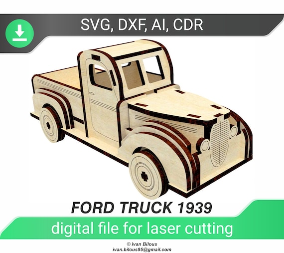 Download Laser Cut Truck Dxf Ford Plywood Laser Template Car Laser 3d Etsy