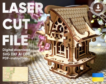Garden Elf Plant House - Laser Cutting File, Ready made Plywood Project