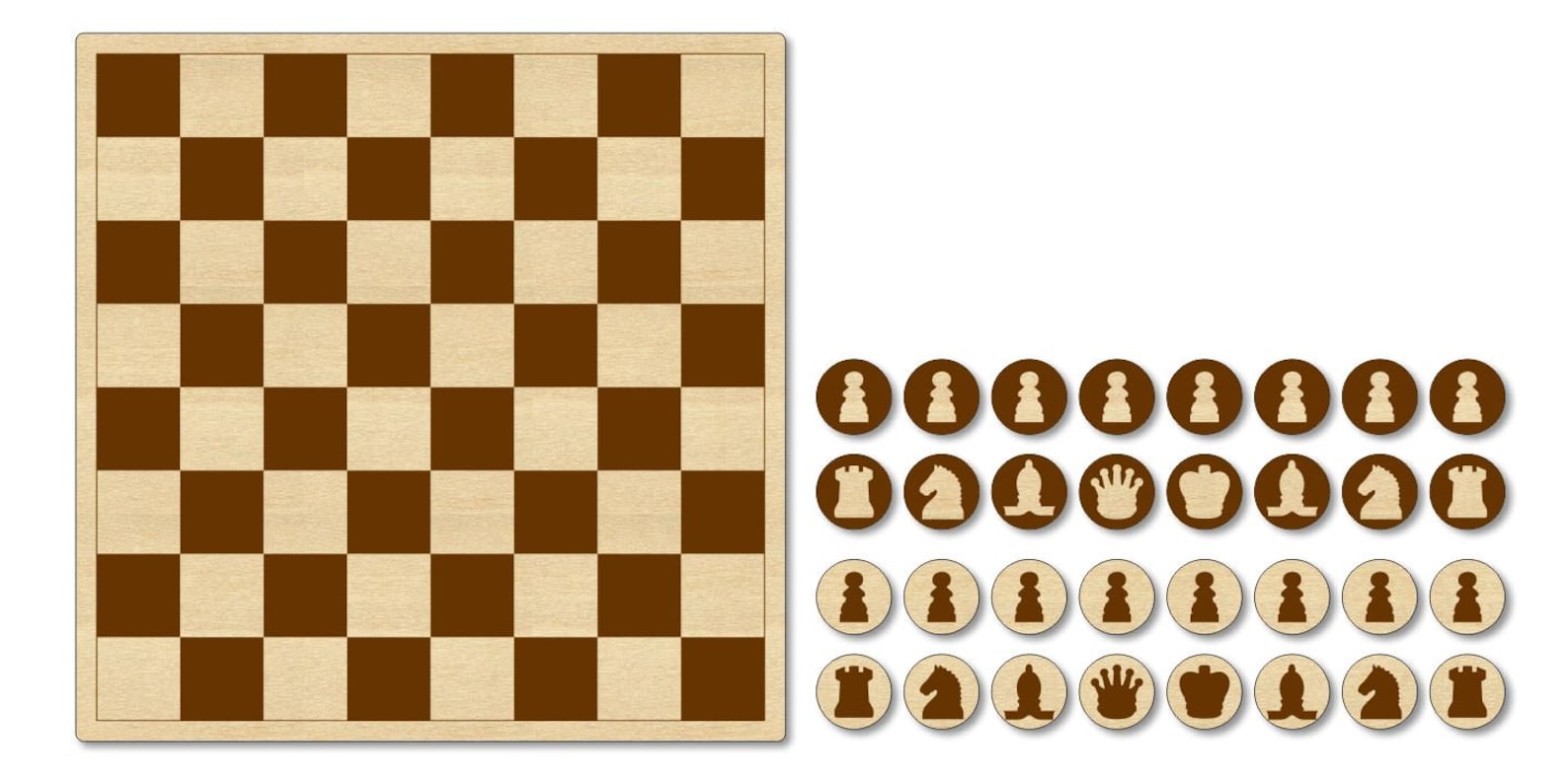 Laser cut wood chess set dxf files for laser laser cut Etsy