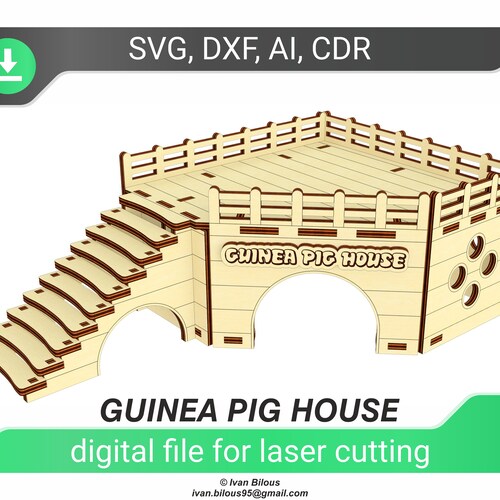 Guinea Pig House SVG Laser Cut File File Pet House Etsy New