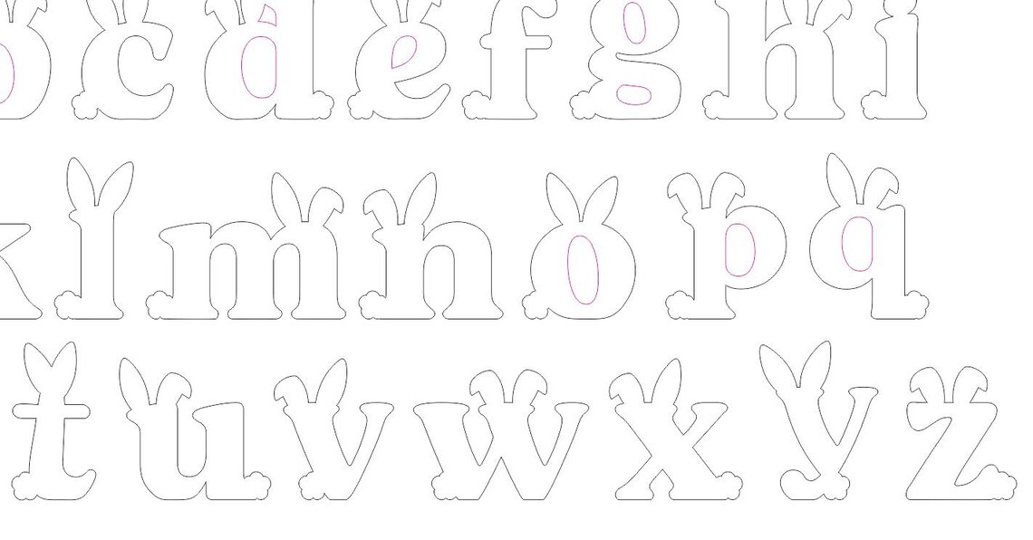 Easter letters svg alphabet easter rabbit letters cricut | Etsy