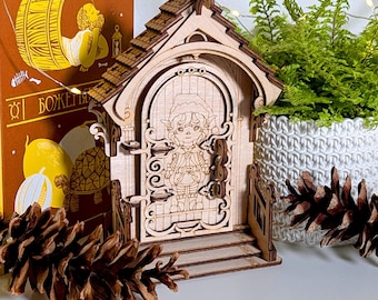 Elf Door SVG  Laser Cut File, Christmas Shelf Decor Vector for Cutting Machines