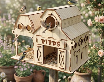Farm Birdhouse Laser Cut File: SVG Wooden Project for CNC and Cutters (Digital File)