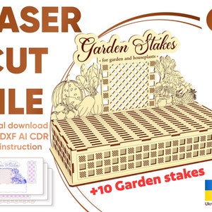Suporte para estacas de jardim - arquivo cortado a laser, padrão digital