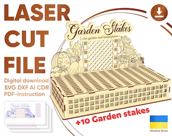 Garden stakes stand - laser cut file, digital pattern