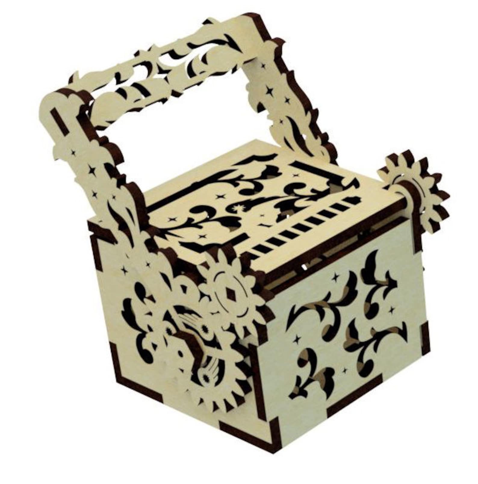 Laser Box Template Laser Cut Box Dxf Steampunk Svg Wooden Box Etsy