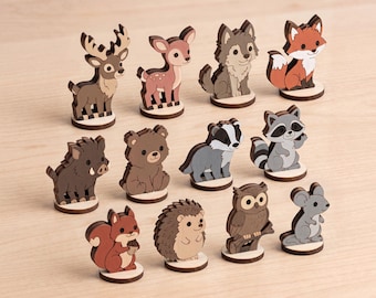 Forest Animal Toys Laser Cut File, Woodland Miniatures for Play and Learning SVG