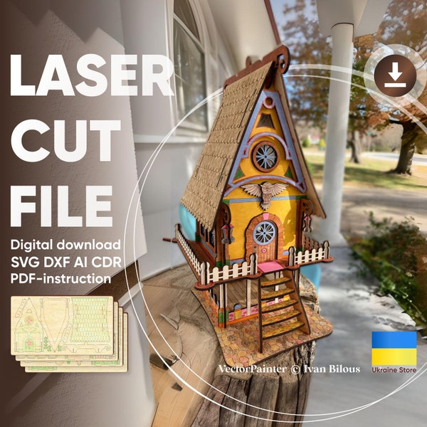 Maison de poupée fantastique - Fichier découpé au laser 3D, plan pour la forge luminescente et les machines de découpe
