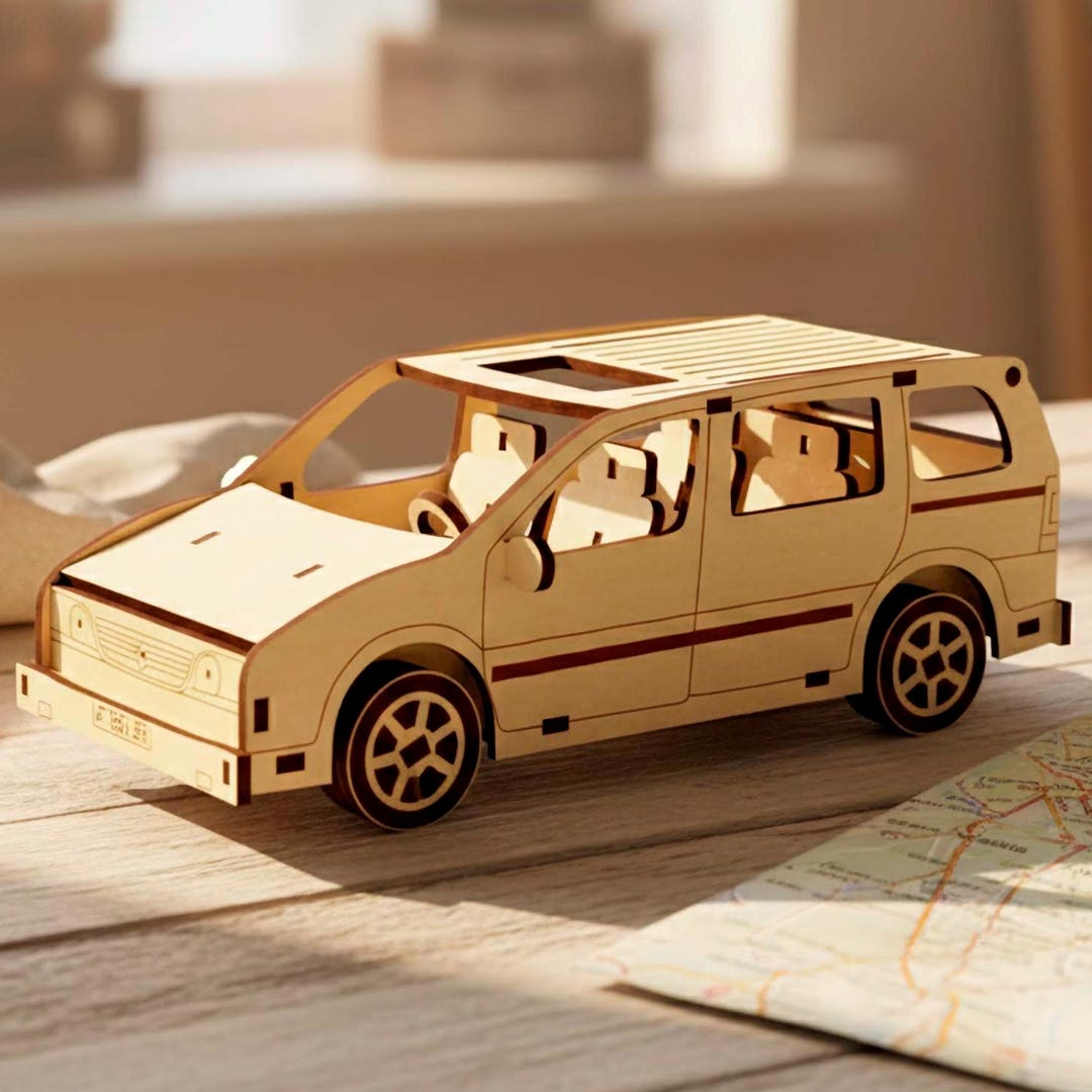 Buy Family Minivan Laser Cut File, Wooden Passenger Car Model Template ...