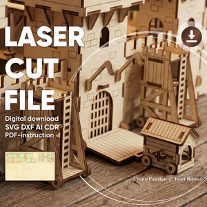 Siege Weapons Laser Cut File, SVG Medieval Castle Accessories CNC Wooden Model (Digital Download)