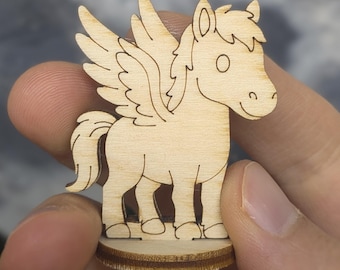 Pegasus SVG Laser Cut File, Winged Horse Wood Toy, Fantasy Tabletop Figurine Digital Download