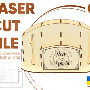 Besteckständer - SVG Laser Cut File, Digitaler Plan für Laserschneidmaschinen