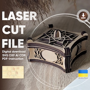 Laser Cut Box - SVG Files for Laser machines, Mandala Box digital plan
