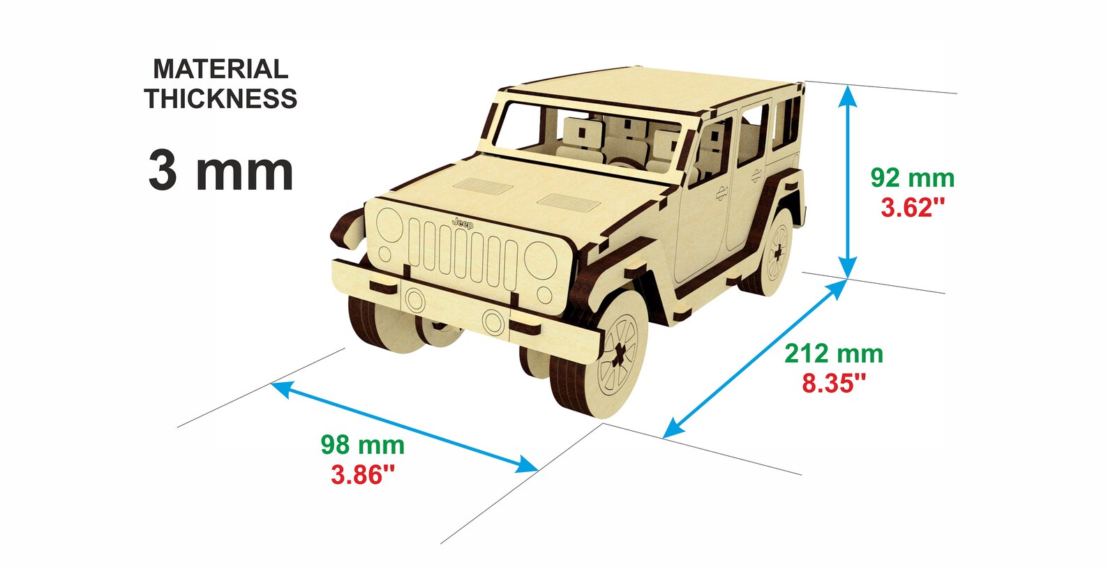 Laser Cut Jeep Dxf File for Laser File Car Dxf Plan Car Svg Etsy