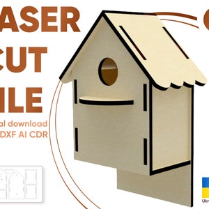 Plain Birdhouse - Laser Cutting File, SVG Project of Nesting Box for Glowforge and Cutting Machines
