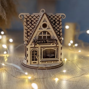 Santa Claus House Laser Cut File, SVG plan for Glowforge and Cutting Machines image 7