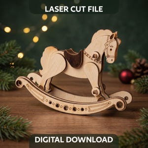 Rocking Horse - SVG Laser Cut File, Traditional Toy DIY Project (Digital Download)