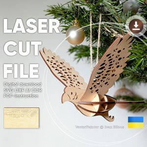 Ornamento per uccelli pappagallo - File tagliato al laser, progetto SVG per compensato