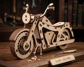 Motorcycle Laser Cut File, 3D Miniature Vehicle 3d Puzzle Model SVG