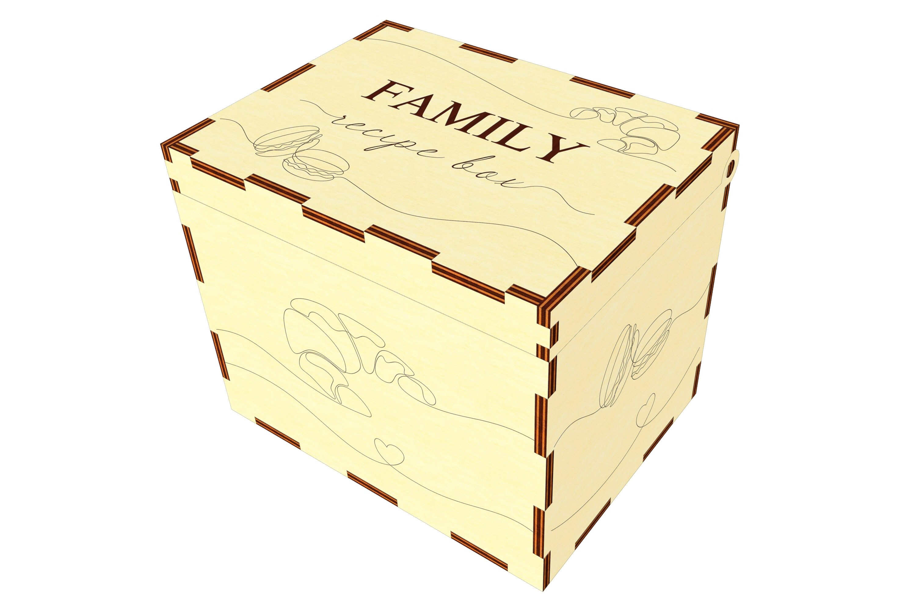 Recipe Box SVG Laser Cut File Pattern of the Box for Recipe Etsy UK