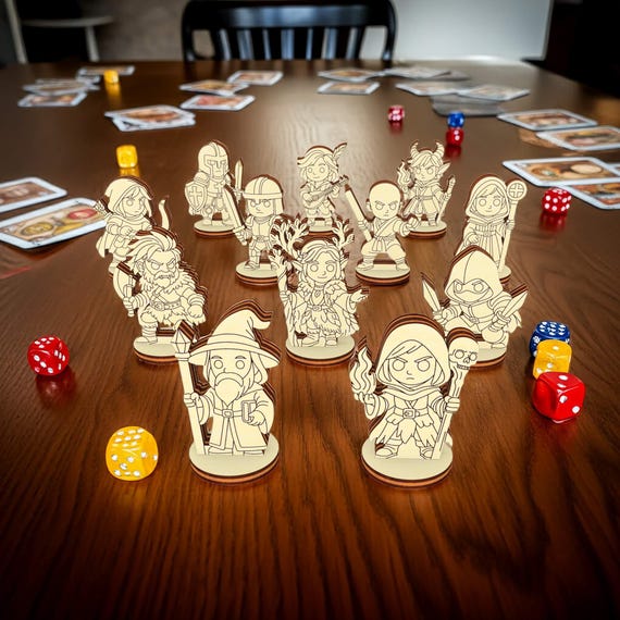 Fantasy RPG Tabletop Miniatures Bundle, Laser Cut Digital File