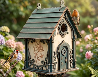 Fairy Birdhouse Laser Cut File, Hanging Garden Decor SVG