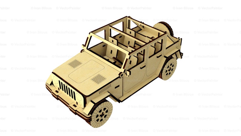 Download Jeep svg glowforge file laser cut car model 3d puzzle dxf ...