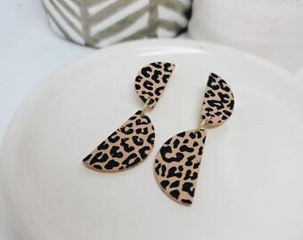 Cheeta Print Clay Earring Collection