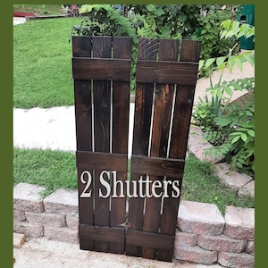 Wood Shutters Exterior - 2 Rustic Cedar Shutters - Board and Batten Style - up to 70&quot;L x 15&quot;W