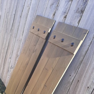 Wood Shutters 2 Exterior Rustic Cedar Shutters with Black Clavos - Board and Batten Style up to 70&quot;L x 15&quot;W - Wood Shutters Exterior