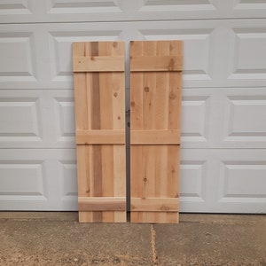 Wood Shutters 2 Unfinished Cedar Shutters | Exterior Shutters | Up to 70&quot;L x 16&quot;W | Decorative Shutters | Wood Shutters Exterior