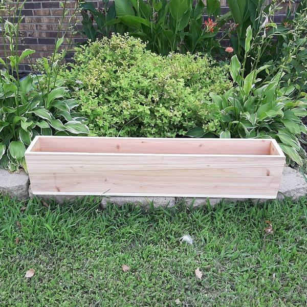 Window Box Wood Planter Cedar Flower Box Window Planter Box Cedar Flower Box Ledge Planter Unfinished Wood Box