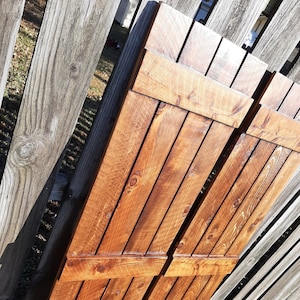 Exterior Shutters 2 Exterior Rustic Cedar Shutters - Board and Batten Style - Up to 70&quot;L x 16&quot;W - Wood Shutters Exterior