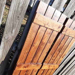 Wood Shutters 4 Exterior Rustic Cedar Shutters - Board and Batten Style - Up to 70&quot;L x 16&quot;W - Wood Shutters Exterior