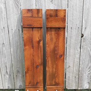 Exterior Shutters 2 Exterior Rustic Cedar Shutters - Board and Batten Style - Up to 70"L x 10"W - Wood Shutters Exterior