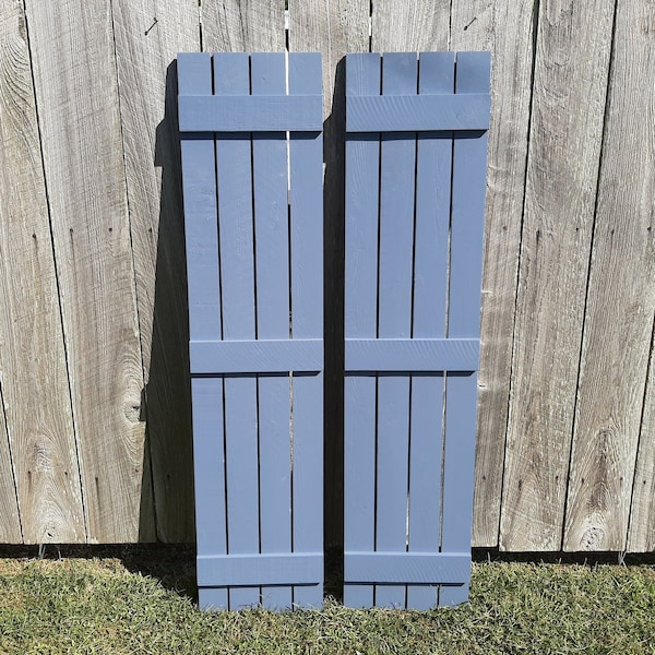 Wood Shutters 4 Exterior  Cedar Shutters - Board and Batten Style - Up to 70"L x 16"W