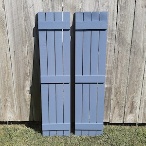 Exterior Shutters 2 Exterior Rustic Cedar Shutters - Board and Batten Style - Up to 70&quot;L x 16&quot;W -  Wood Shutters Exterior