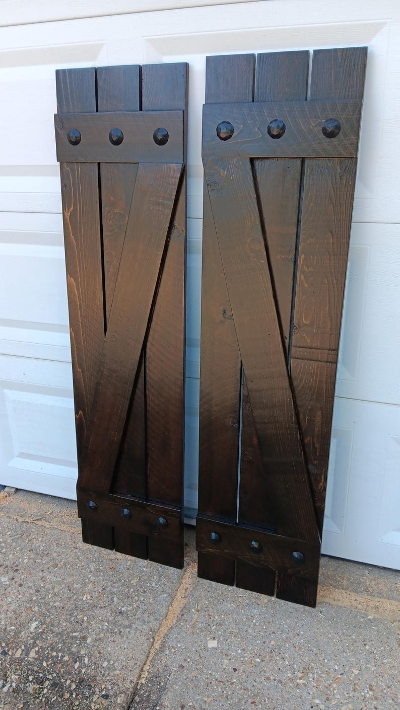 Rustic Shutter Nails Z-style Cedar Exterior Wood Shutters With Clavos Nails - 2 Shutters - Etsy