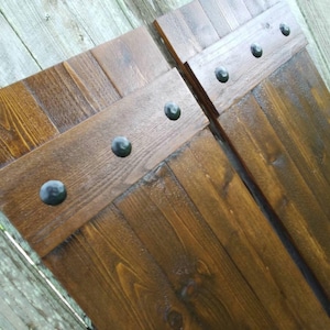 Exterior Shutters 2 Exterior Cedar Shutters with Black Clavos Nails - Board and Batten Style up to 70&quot;L x 15&quot;W