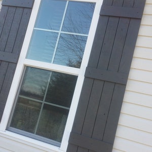Wood Shutters 4 Exterior Rustic Cedar Shutters - Board and Batten Style - Up to 70&quot;L x 16&quot;W - Wood Shutters