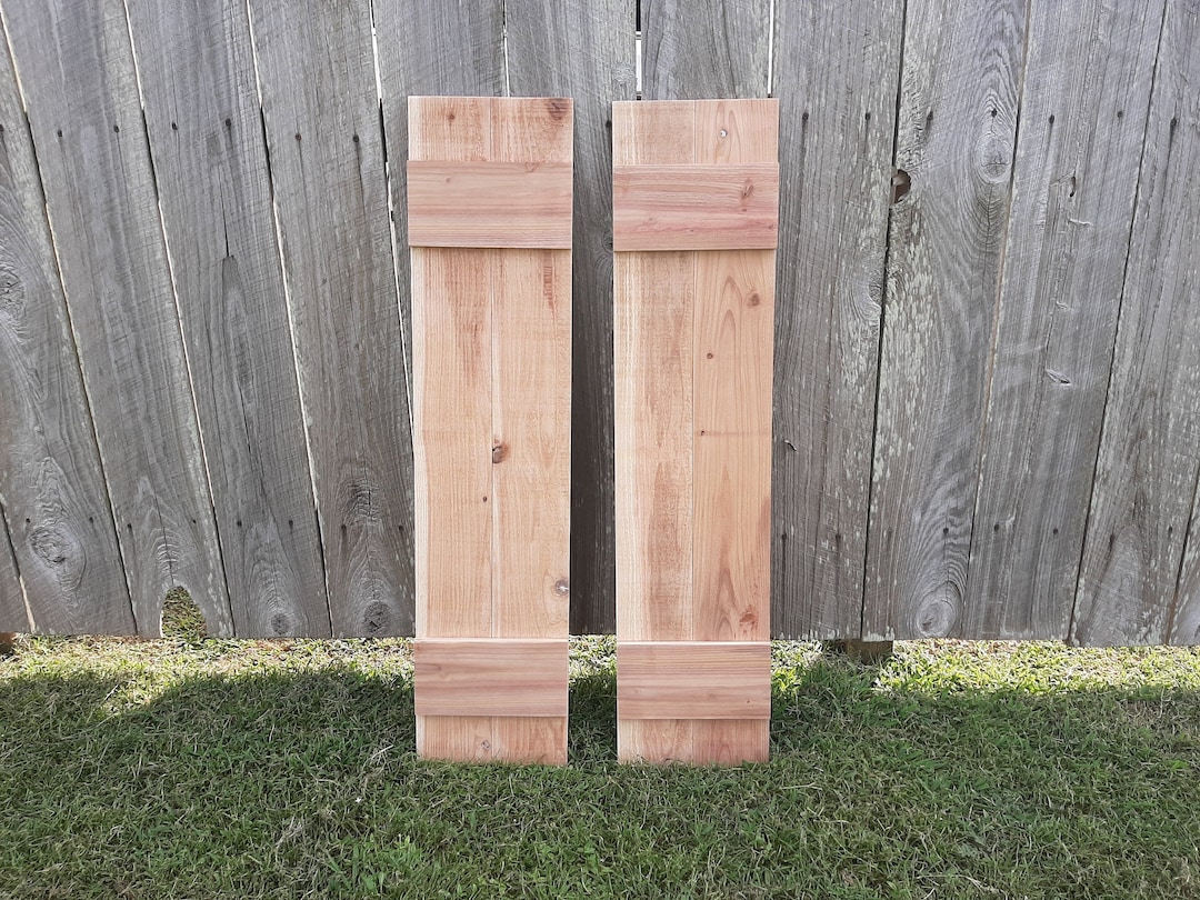 Wood Shutters 6 Unfinished Exterior Rustic Cedar Shutters - up to 70"l