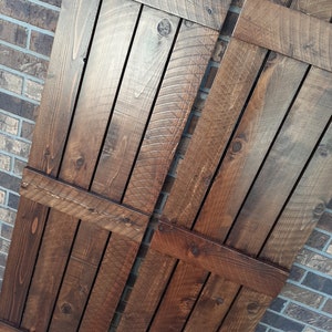 Exterior Shutters 2 Exterior Rustic Shutters Board and Batten Style Up to 70L x 12W Wood Shutters Exterior image 9