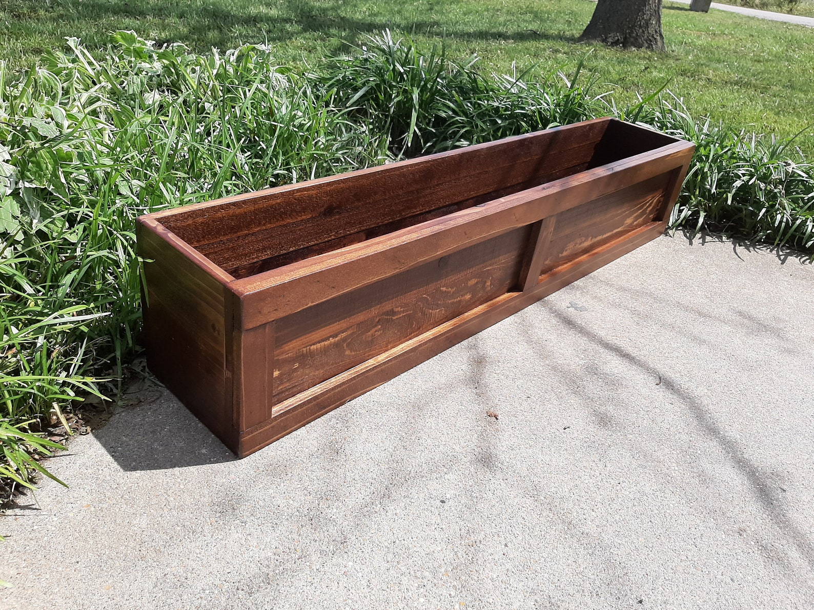 Cedar Window Flower Box Framed Front Window Box Planter Box Etsy