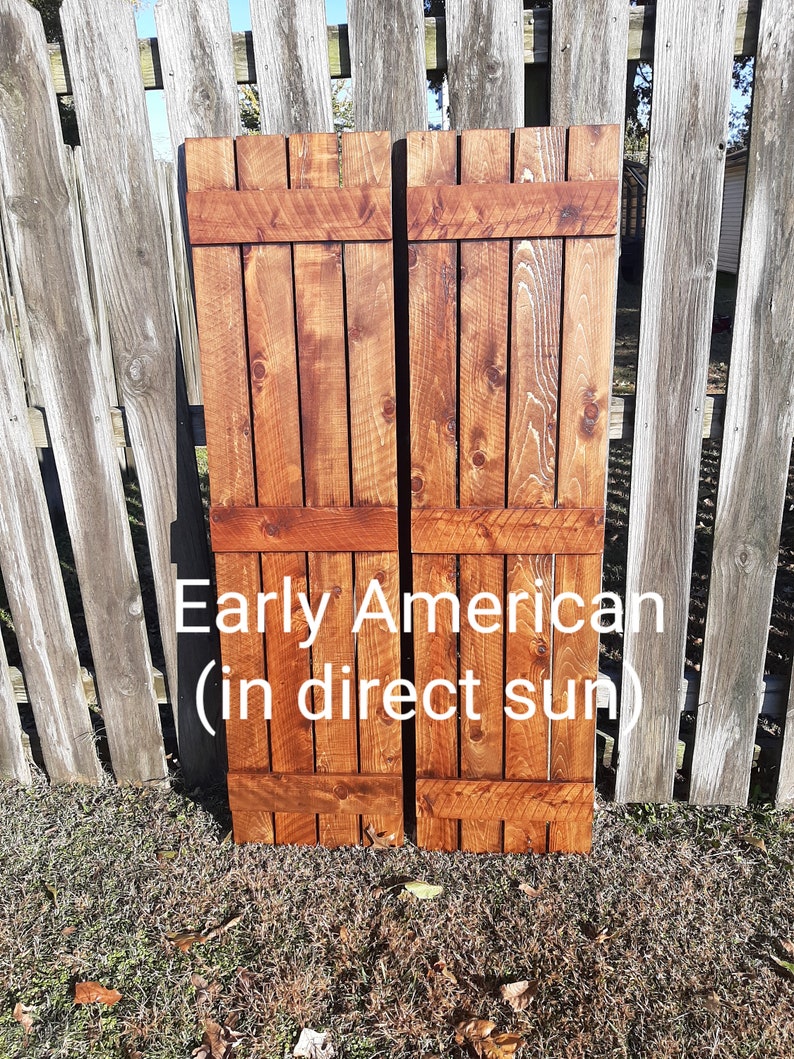 Exterior Shutters 2 Exterior Rustic Shutters Board and Batten Style Up to 70L x 12W Wood Shutters Exterior image 4
