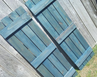 Wood Shutters 6 Exterior Cedar Shutters - Board and Batten Style - Up to 70"L x 16"W - Wood Shutters Exterior