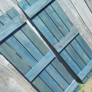 Window Shutters 2 Exterior Cedar Shutters - Board and Batten Style - Up to 70"L x 16"W