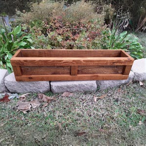 Window Box Wooden Cedar Planter Box for Window Deck Patio Ledge Flower Box