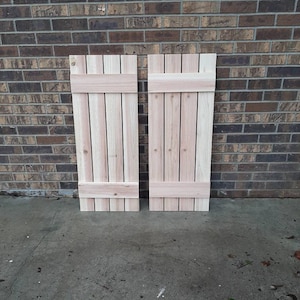 Wood Shutters 6 Exterior Rustic Cedar Shutters - Board and Batten Style - Up to 70&quot;L x 16&quot;W - Wood Shutters Exterior