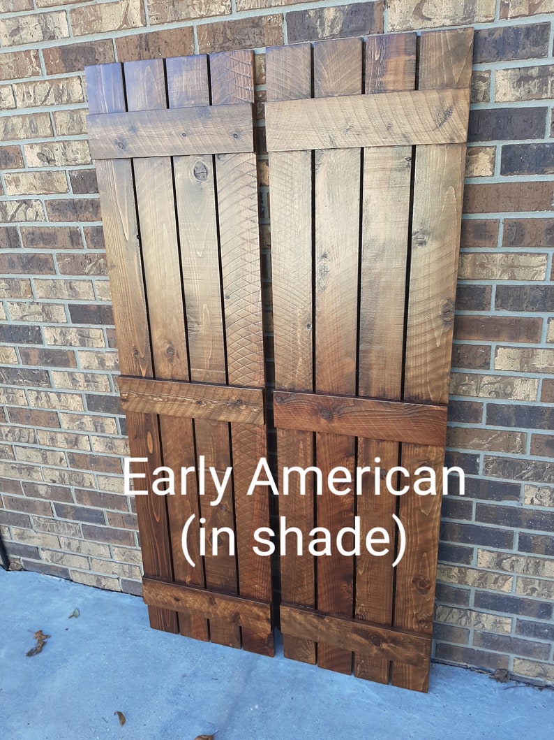 Exterior Shutters 2 Exterior Rustic Shutters Board and Batten Style Up to 70L x 12W Wood Shutters Exterior image 5