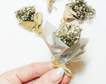 Mini Dried Gypsophila White Dried Flower Mini Gypsophila Bouquet - Natural Home Wedding Party Decoration